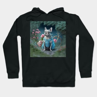 French Bulldog in Pretty Blue Dress Hoodie